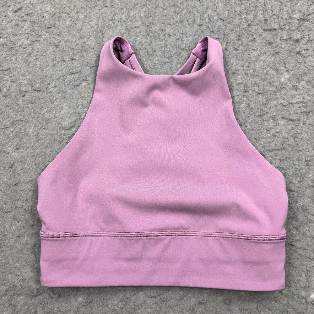 Lululemon Energy Bra Women's 6 Pink High Neck Long Line Tough Racerback W2CJPS
